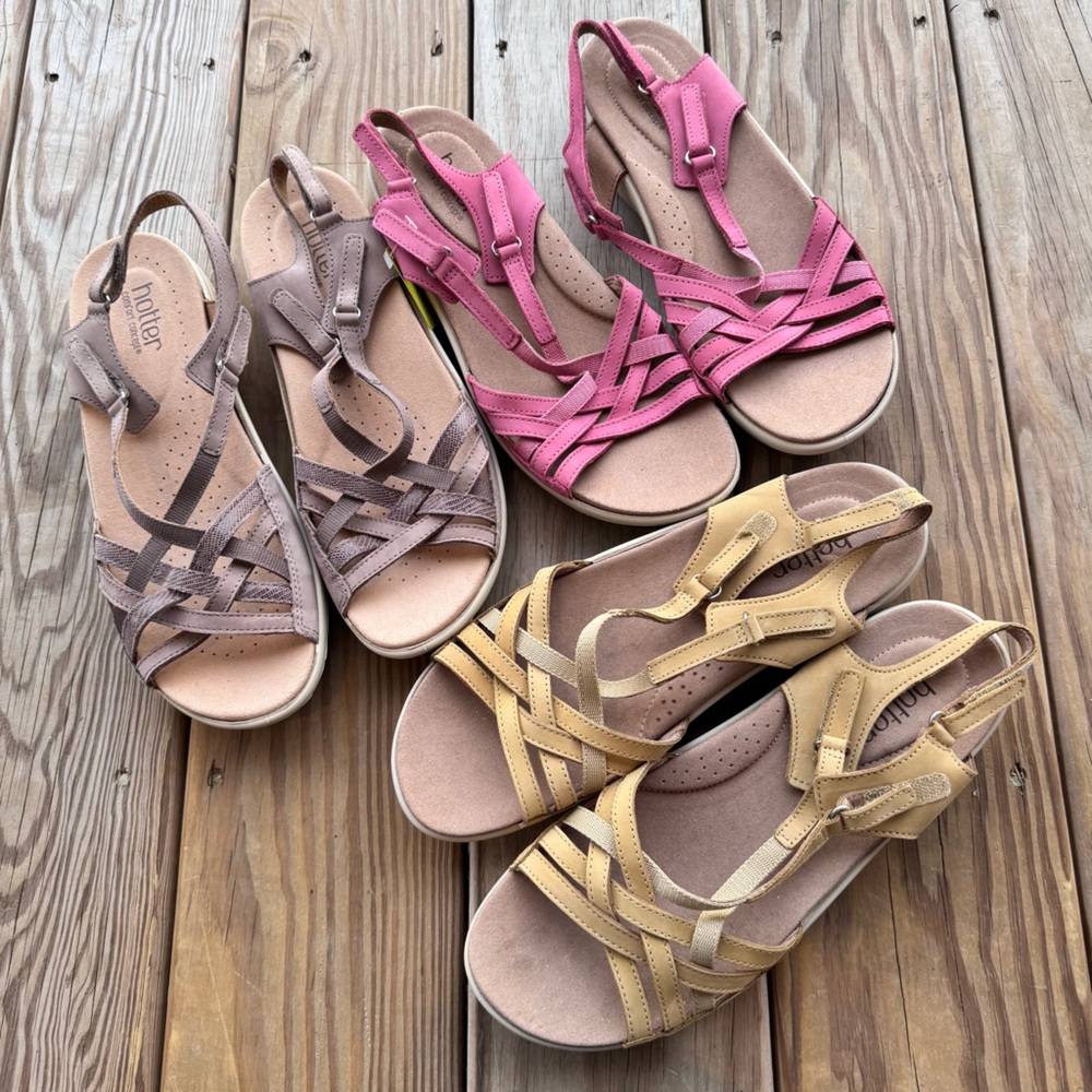 Hotter Comfort Concept Maisie Sandals | Pink & tan Leather | Size 9.5 EXF | New - Picture 7 of 7
